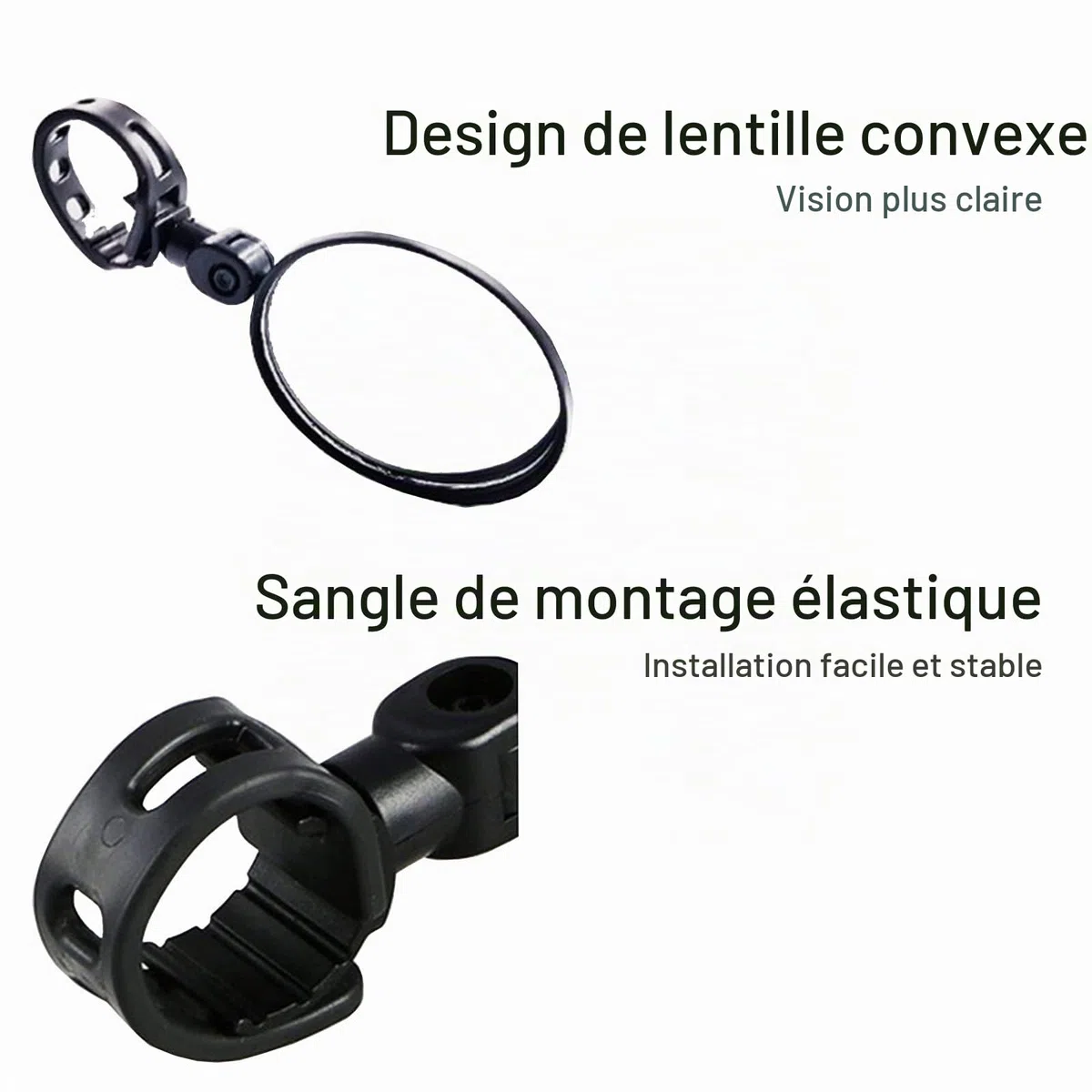 Rétroviseur Pivotant à 360° pour Fauteuil Roulant, Grand Angle, Convient à La Conduite en Toute Sécurité d'un Fauteuil électrique