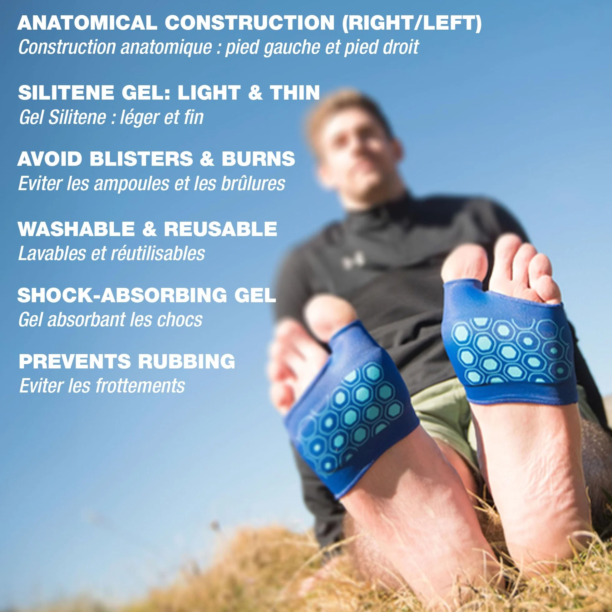 Sidas Protections plantaires en gel - Gel Plantar Protector - Coussinets Avant-Pied - Absorbe les chocs - Soulage les douleurs - Lavable et Réutilisable