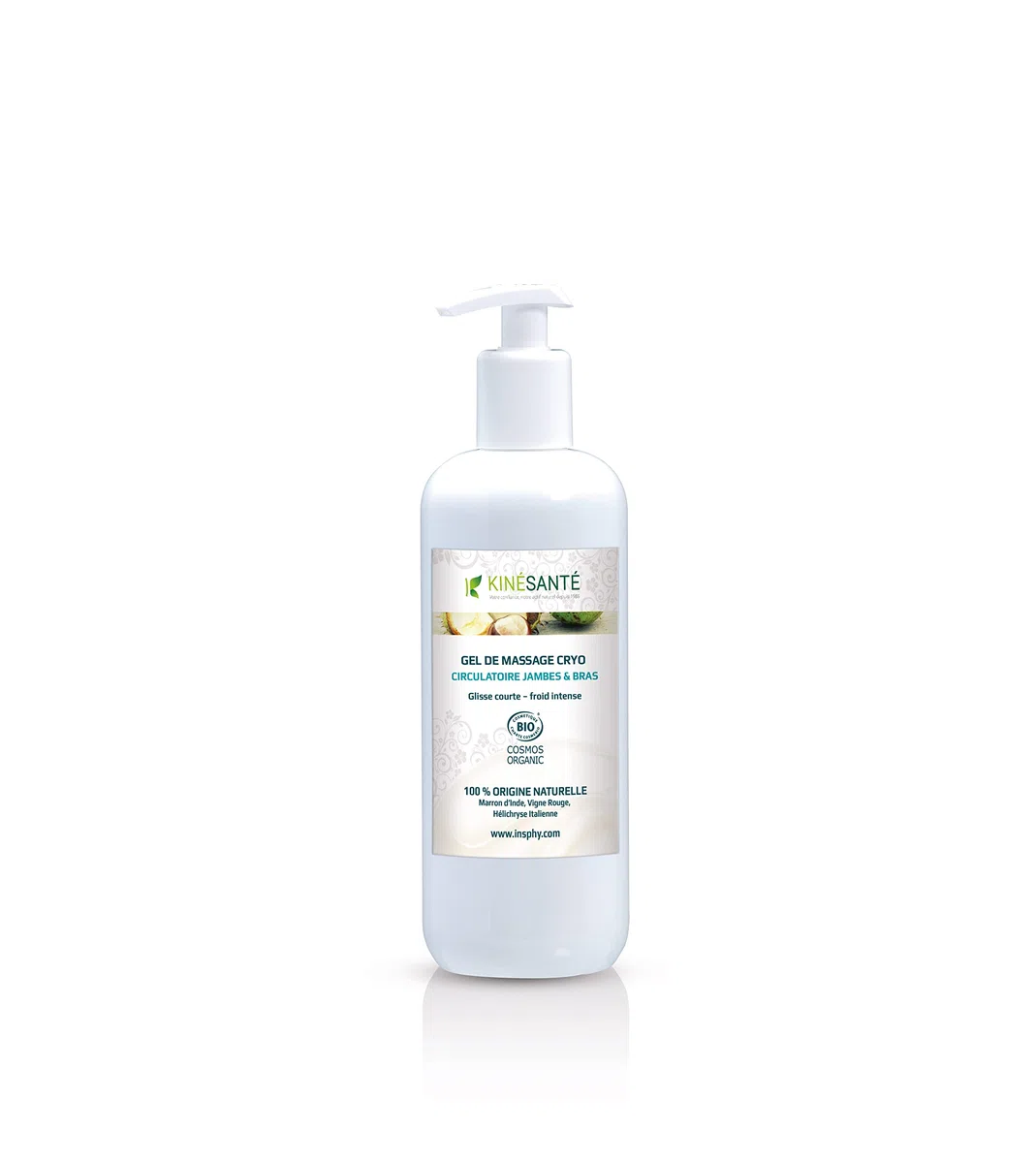 Gel Cryo Circulatoire Jambes & Bras 500 ml - Soulage les Jambes Lourdes - Froid Intense - Camphre Naturel et Menthol Bio