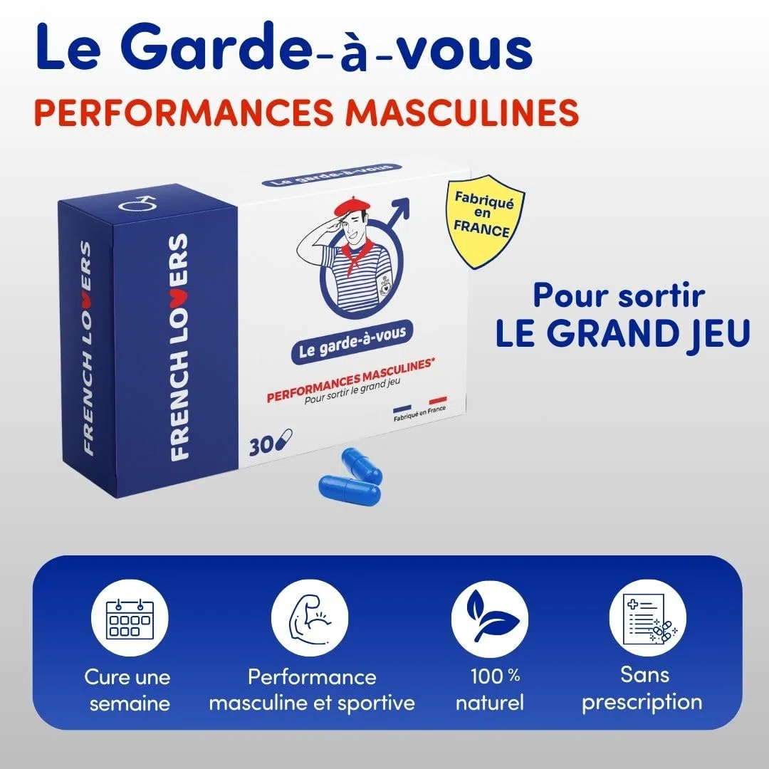 GARDE-À-VOUS Ginseng, Maca, Stimulant Puissant Pour Homme Actif - 100% naturel - Performance masculine et sportive - Formule Hautement Dosée - 30 gélules - Gingembre, Guarana, Fenugrec