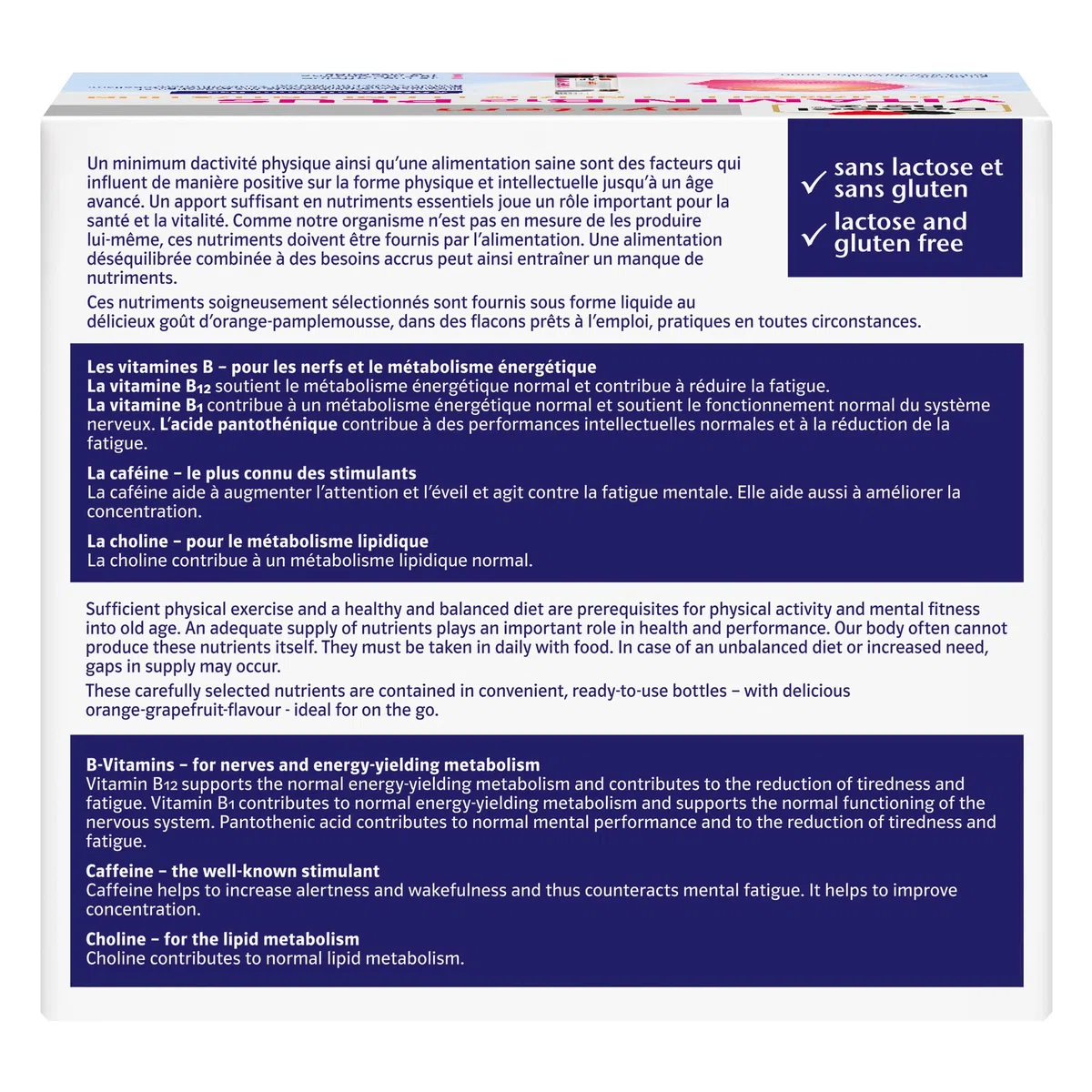 Doppelherz system VITAMINE B12 PLUS, Complément alimentaire, Performance, Énergie et Concentration, Goût Orange et Pamplemousse, 30 flacons de 25 ml