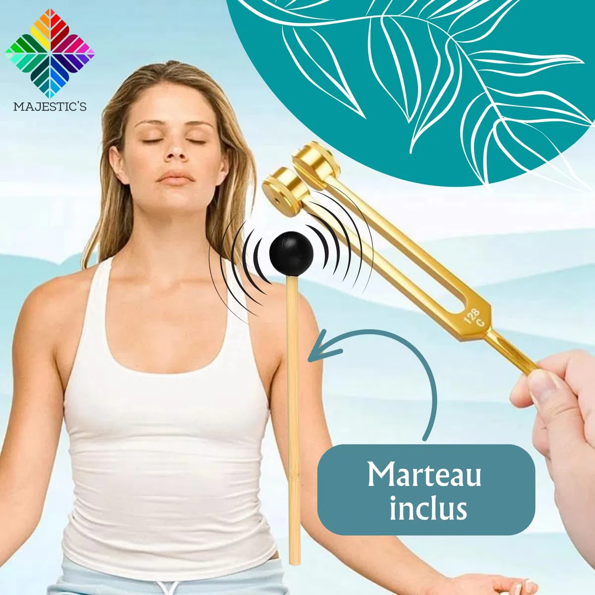 Diapasons Thérapeutiques Professionnels 128hz 256hz 512hz | Pack de 3 en Aluminium Doré, Utilisés Pour Le Yoga Méditation La Thérapie du Son, instrument avec Marteau et Etui de rangement inclus