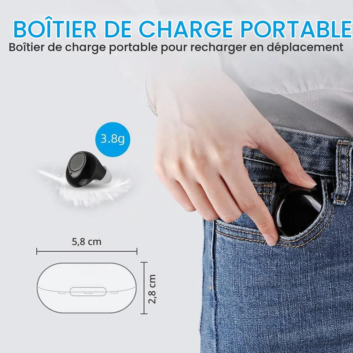 Amplificateur De Son - JINGHAO Rechargeable d'amplificateurs sonores Invisible Avec Portable Boî