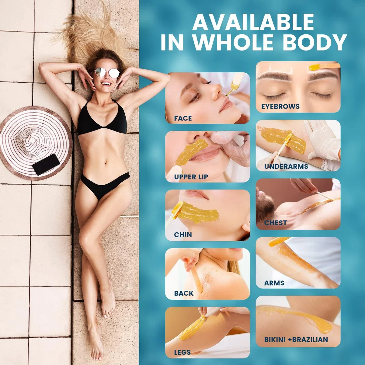 Chauffe cire avec 400g Epilation Perles pour Dépilatoire, Appareil Chauffe-Cire, Kits d'épilation à la Cire avec 400g Epilation Perle et 30 Spatules