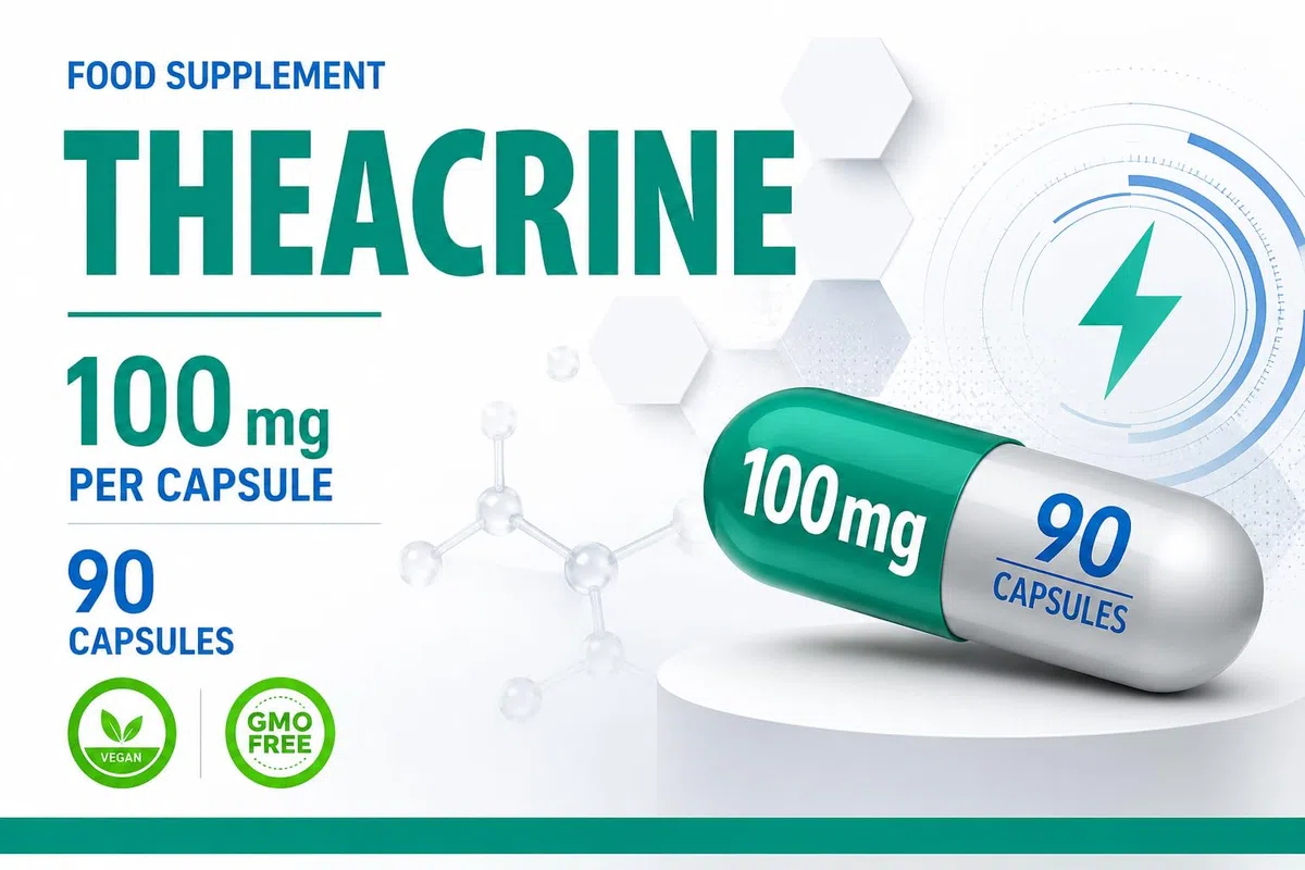 Hepatica Théacrine 100 mg | 90 Gélules Véganes | Réserve 3 Mois | Ingrédient Unique | GMP & laboratoire indépendant
