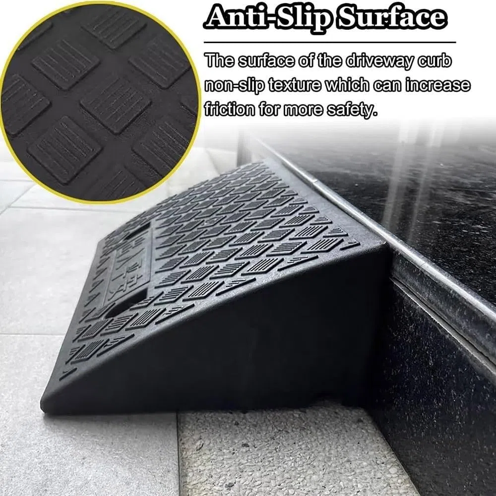 Rampes De Seuil 3-19cm Hauteur Rampe D'entrée pour Portes Rampe De Bordure Portable Légère Rampe De Fauteuil Roulant Antidérapante Charge Élevée(50 * 22 * 5cm)