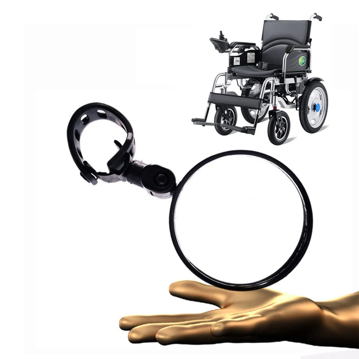Rétroviseur Pivotant à 360° pour Fauteuil Roulant, Grand Angle, Convient à La Conduite en Toute Sécurité d'un Fauteuil électrique