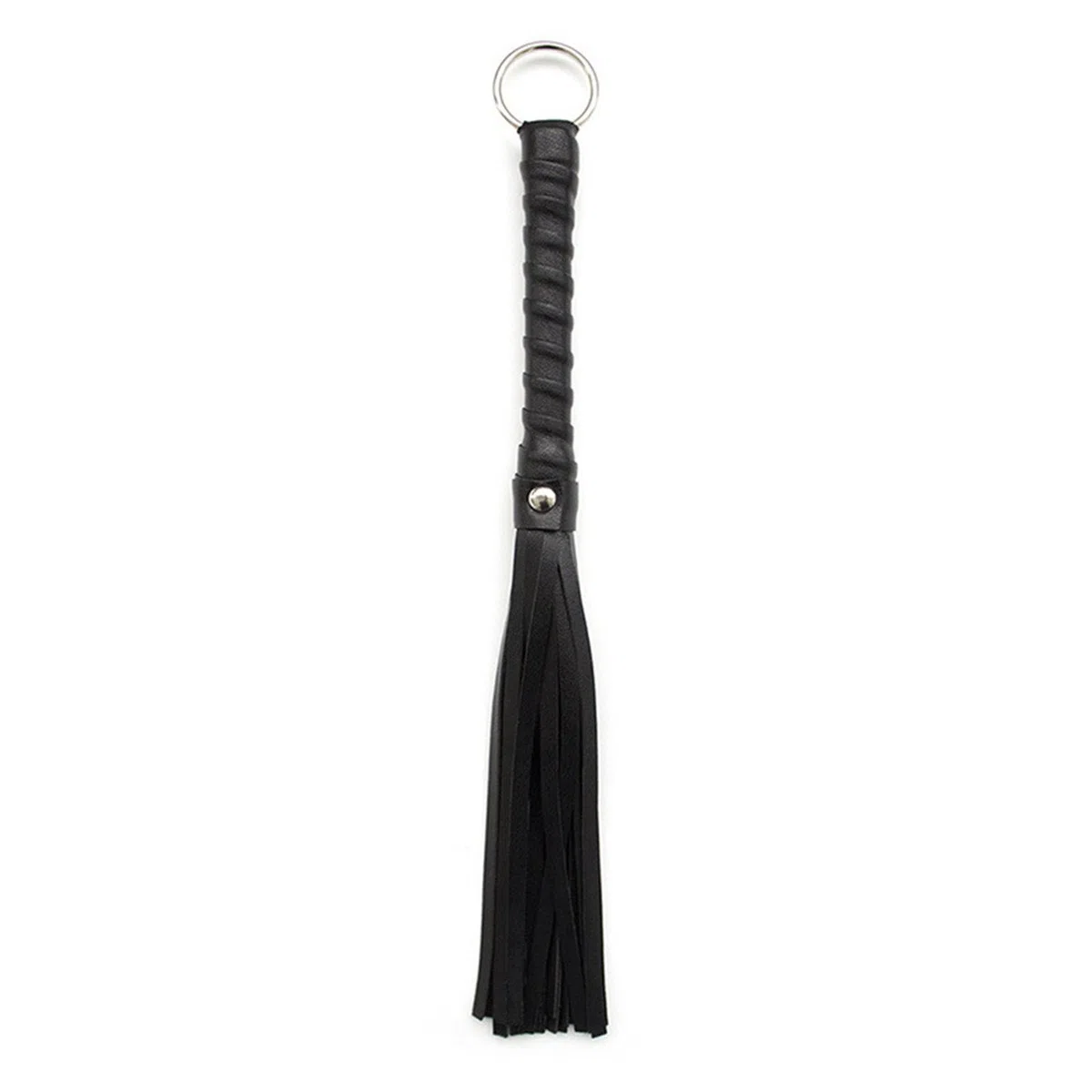 Petit Fouets en Cuir PU Mini-Fouets Cravaches Fessée Fetish Whip SM Bondages Sexy Toys Fantasy Esclave Flogger et Houppe Restrain accessoires Flirt,-28CM (Noir)