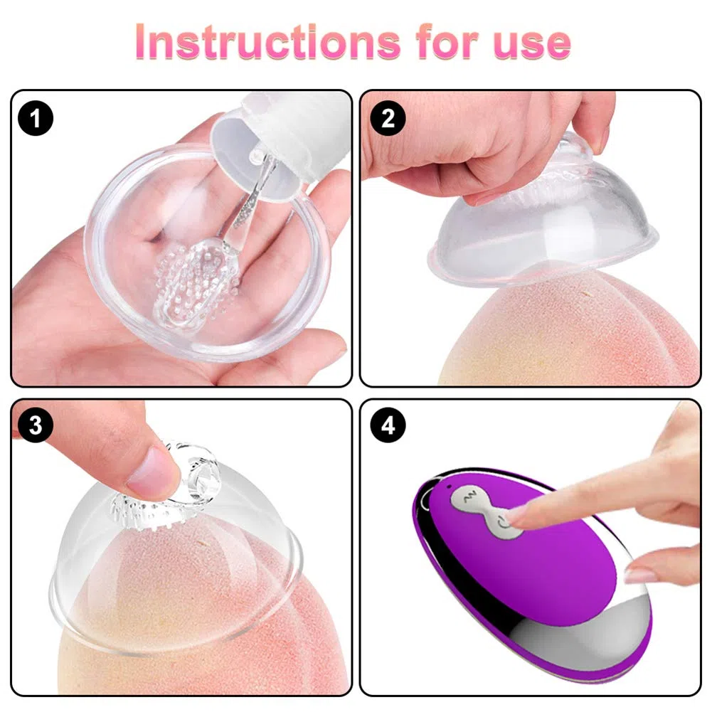 Mamelon & Sucking Vibrateur Masseur de Sein Stimulateur clitoridien en Silicone Sex Toys Agrandisseur Enhancer pour Les Femmes,Violet