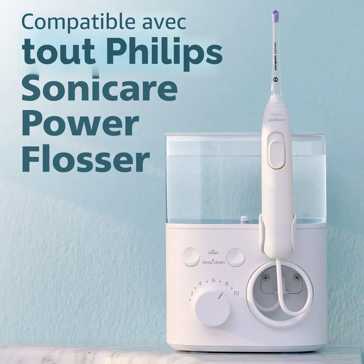 Philips Sonicare Power Flosser Lot de 2 embouts standard (F1) Blanc HX3042/00