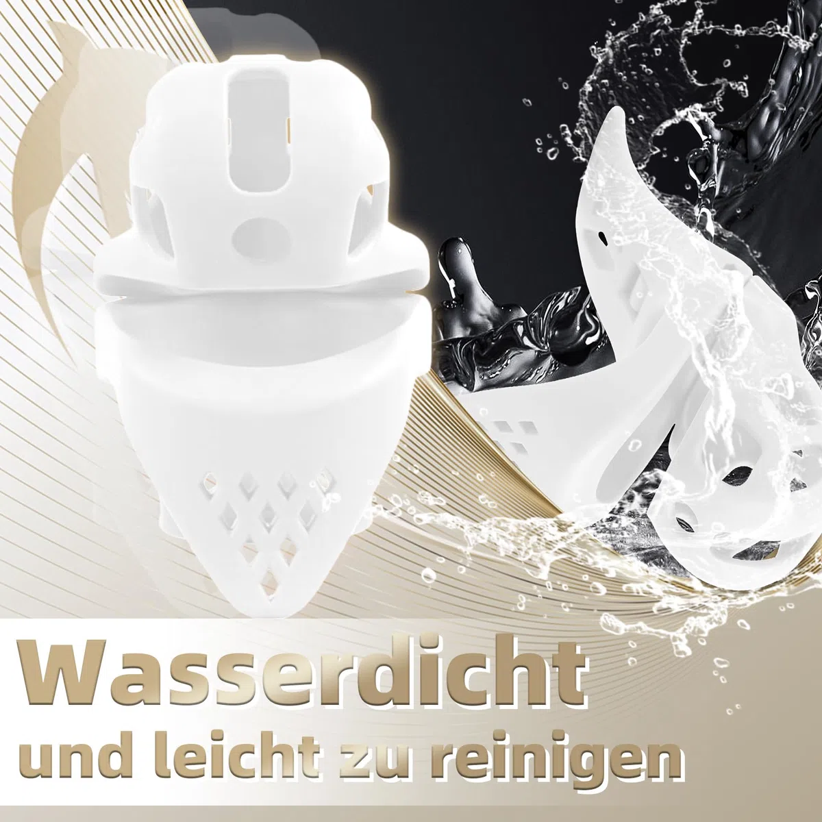 Cage de Chasteté Pénis Sex Toys Cage de Chasteté avec Serrure Dissimulée et 3 Tailles Différentes Chastity Cage avec Pénis et Testicules Masculins en Bondage Ceintures de Chasteté (M,White)