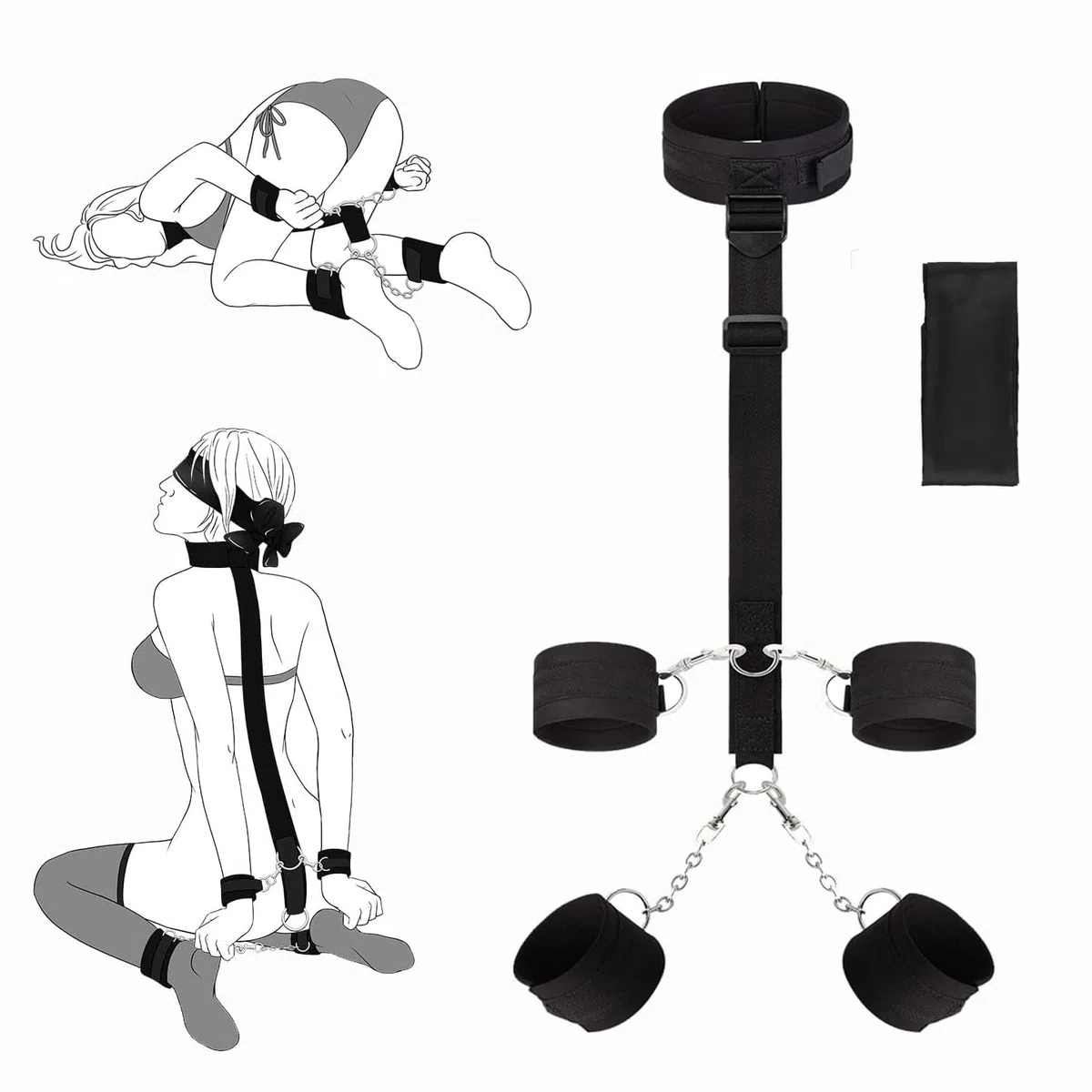 Menottes Sexy Sex Lit Kit Bdsm Bondage Retenue et Bondage Bdsms Set Accessoires Hard SM Bondagerie Sexes Harnais Femme Sexy Bdsm Homme Kit SM Sex Toýs Couple