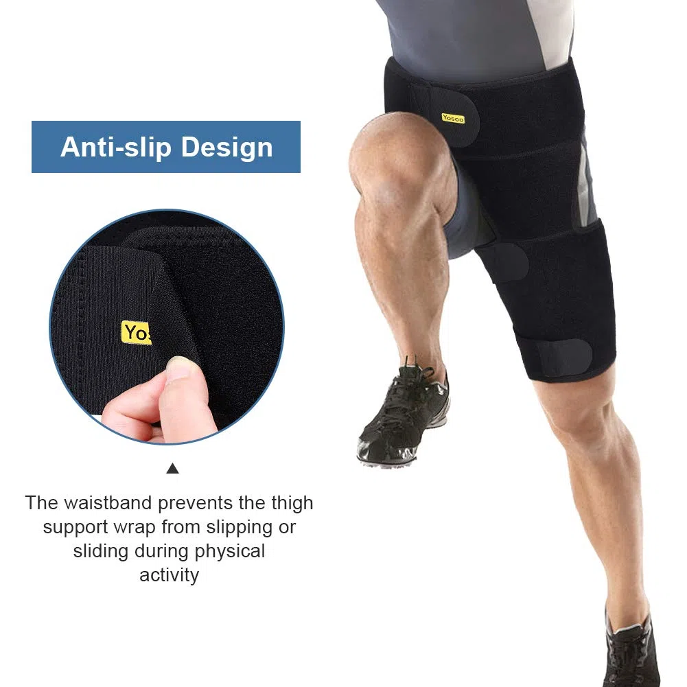 Bandage de support de Leist, Groin Support, Manchons Compression Cuisse et Groin Soutien, Bandage Cuisse Compression, Réglables Cuisse Brace Soulager les Douleurs Musculaires et les Blessures Sportive