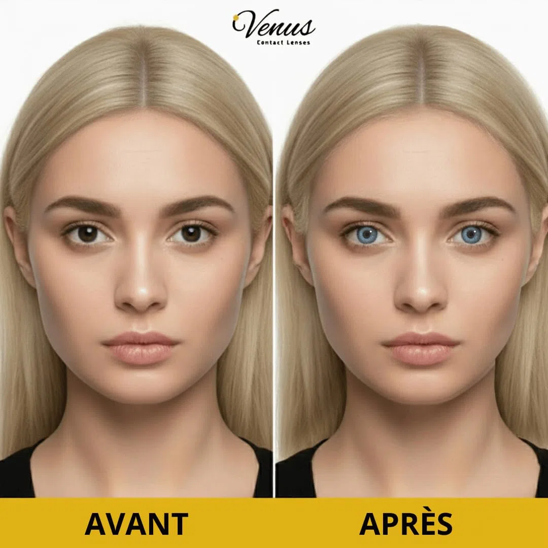 Venus® Lentilles Grises Sans Correction - 0,00 Dioptries - Lentilles de Contact Annuelles Souples pour Femmes - Compatible avec les Lunettes - 1 Paire - 365 Jours - 14,2 mm - Cristal Gris
