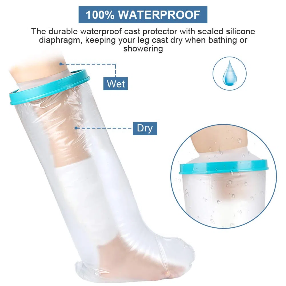 Yosoo Health Gear Housse de Protection Imperméable de Jambe, Imperméable de Plâtre de jambe, Protège-plâtre Jambe pour Adulte pour Le Bain, Maintien au Sec du Bandage 104cm