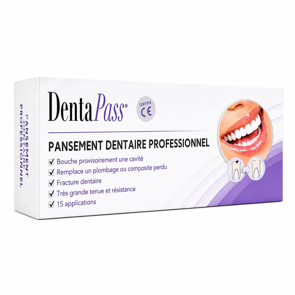 Pansement Dentaire | Pansement dentaire provisoire | Reboucher une Carie, Amalgame, Trou dans une Dent | Rage de Dent | Qualité Professionnelle | Application Facile | Certifié CE | Entreprise FR
