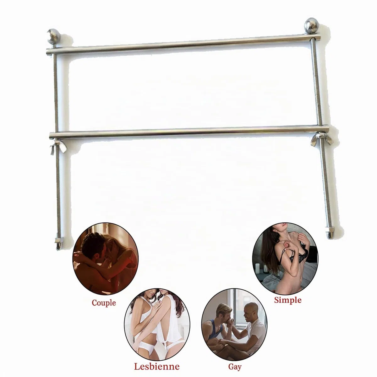 Barre d'écartement en acier inoxydable BDSM, pince de poitrine, Bondage de sein, pilier de sein réglable, bijoux de mamelon de sein, jouets sexuels SM for hommes et femmes
