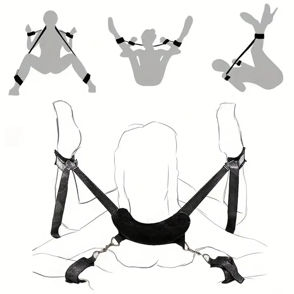 1 pièce de jeu pour lit de yoga attaché aux jambes, poignets, chevilles et poignets d'exercice de yoga pour femme