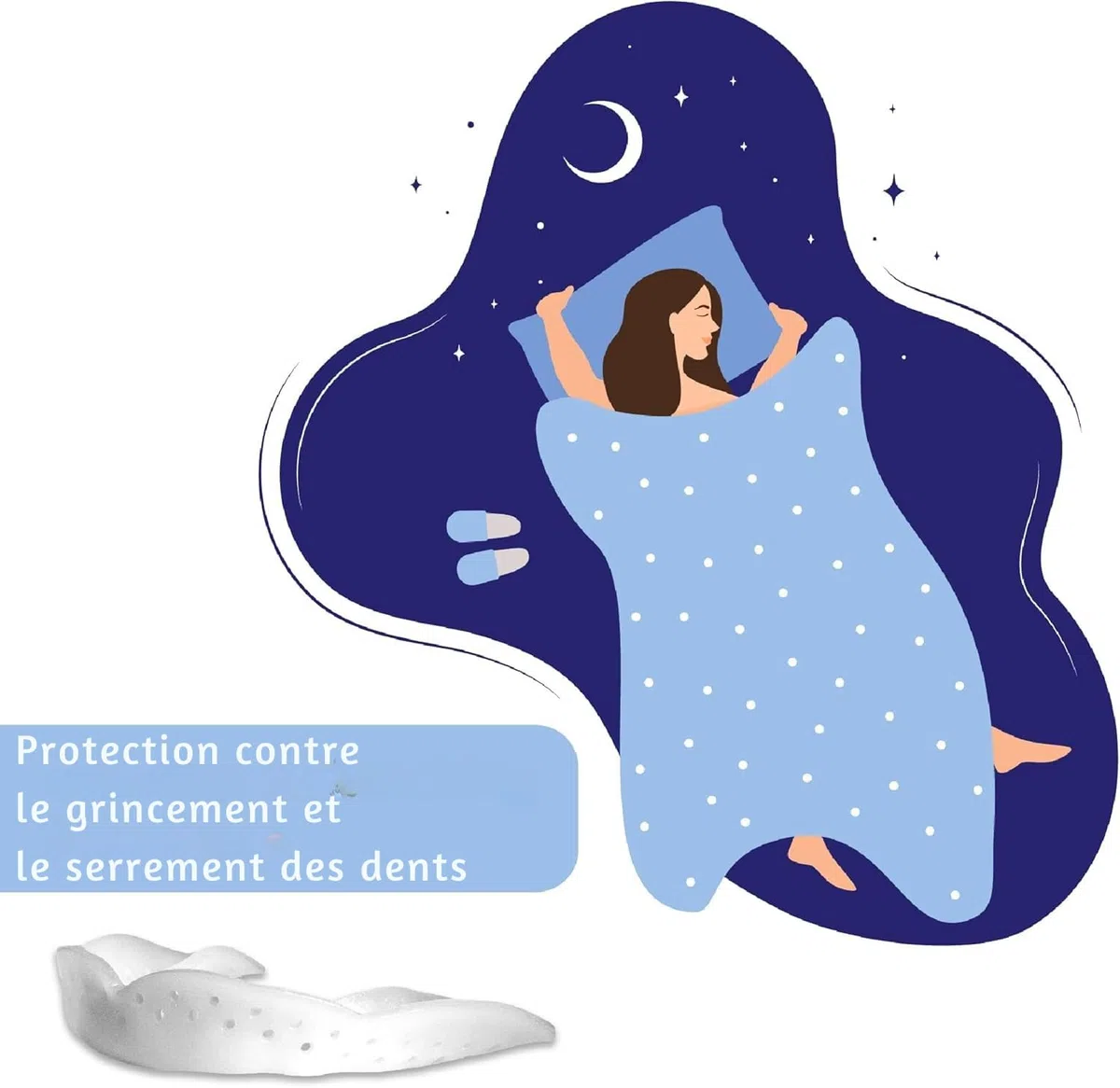 SOVA Aero Night Guard – Gouttière Dentaire contre le grincement nocturne/bruxisme - Protège-dents ajustable - 1.6mm - Remodelable jusqu'à 20 fois - Pour adultes - Avec son étui