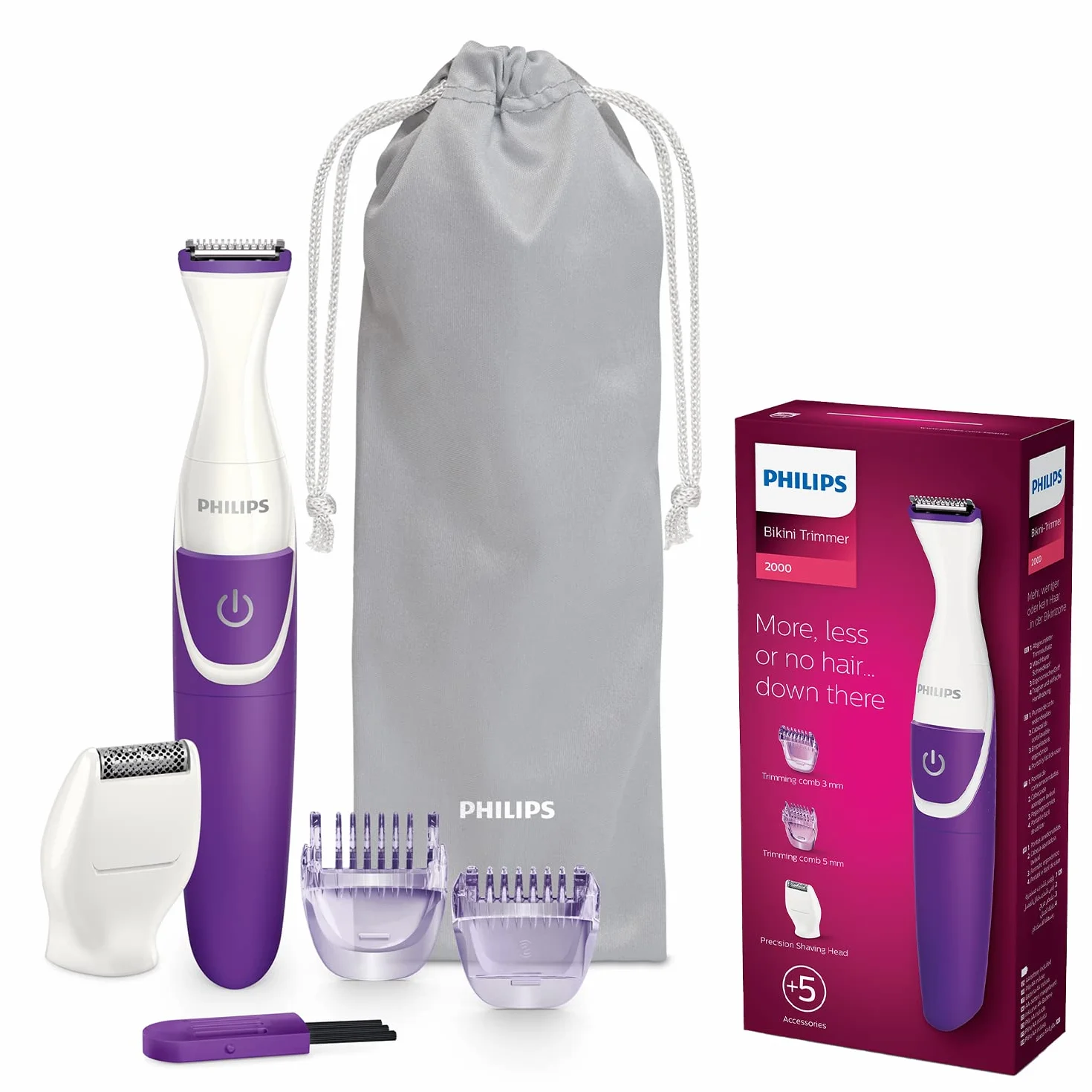 Philips BRT383/15 BikiniGenie Tondeuse spécial bikini, Violet