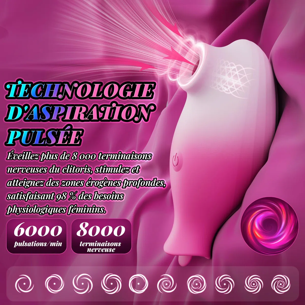 Vibromasseur Femme Clitoridien Sex Toys, 2-EN-1 Silencieux Vibromasseurs avec 10 Modes Succion & Langue, APP Contrôle, Vibro-masseur Rose Sextoyse Femme, Stimulateur Clito et Mamelons par Succion