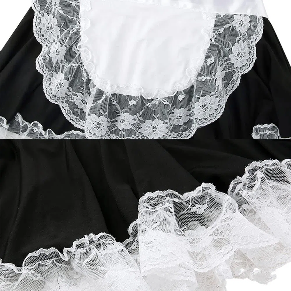 JasmyGirls Costume de soubrette sexy pour femmes – costume de soubrette française de l'anime – costume de costumade – costume de jeu de rôle avec tablier coquin