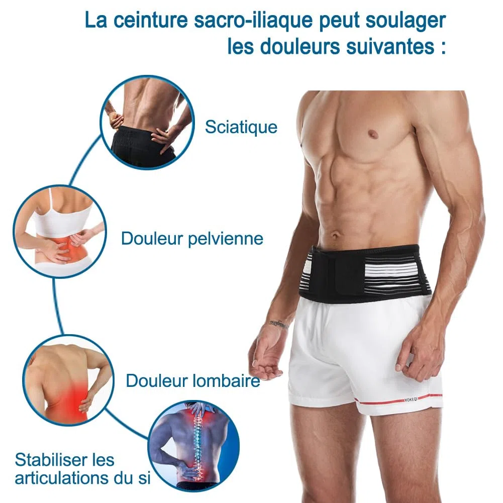 Paskyee Ceinture de sciatique pour soulager le mal de dos et la sciatique pour les hommes et les femmes - Soulagement de la sciatique, du bas du dos, de l'articulation Si et de la douleur pelvienne