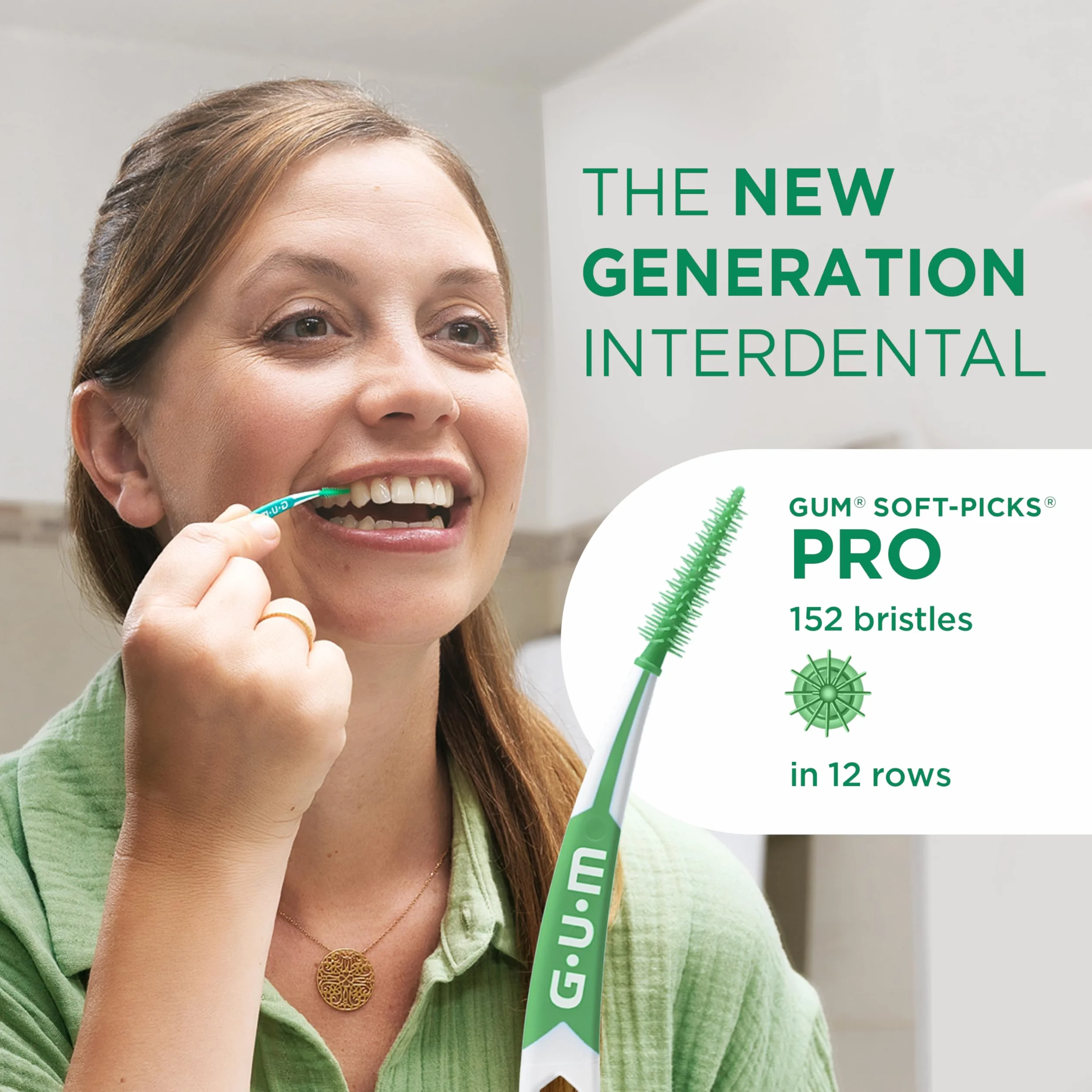 Bâtonnets interdentaires GUM SOFT-PICKS PRO | forme incurvée pour un accès facile aux zones difficiles d'accès | action douce pour les gencives sensibles | [S - 3x60] (+1 bonus offert)