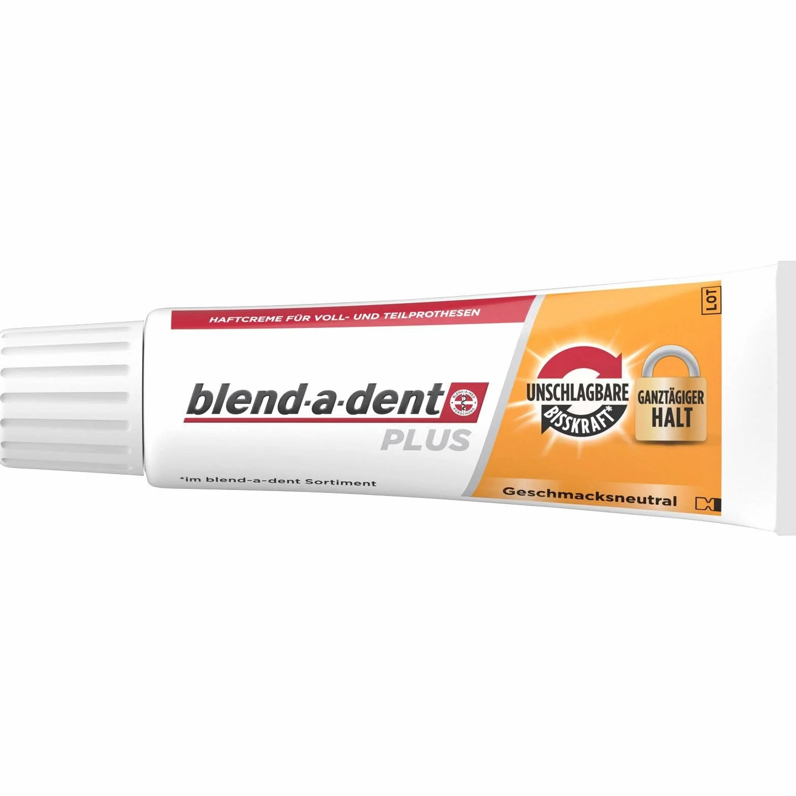Lot de 3 flacons de crème adhésive Blend-a-dent Plus de 40 g - Sans goût - Duokraft