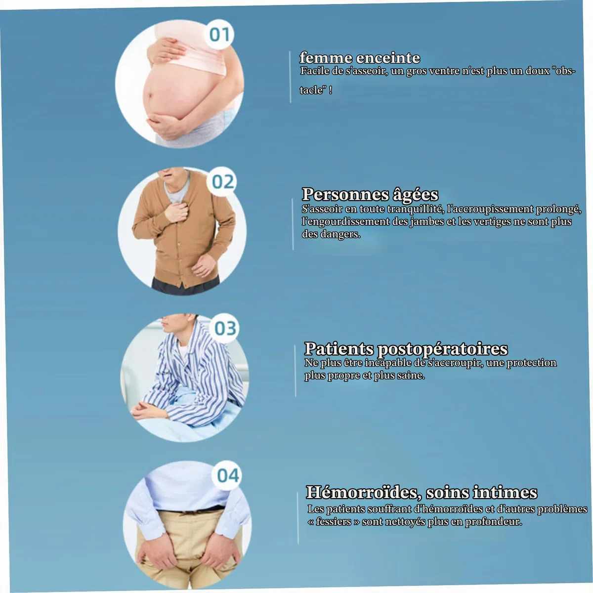 Baignoire de Sitz Portable sur Les Toilettes bassin de Bain Sitz avec Chasseur pour la Grossesse et récupération Post-Partum, hémorroïdes, Accessoire bidet