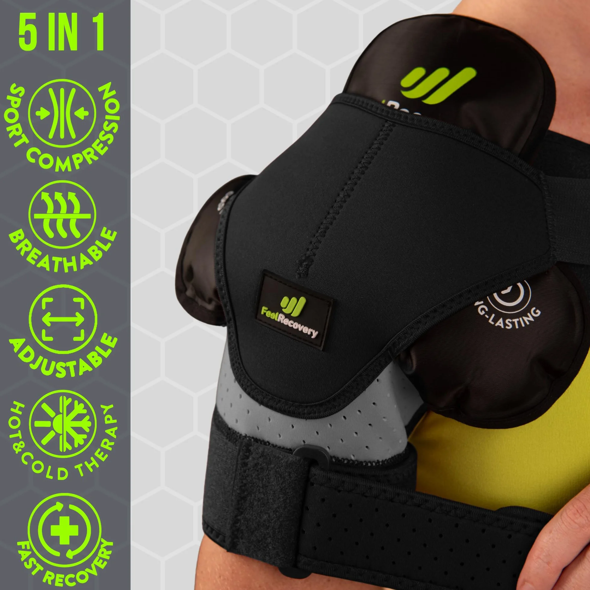Épaulière de Maintien Sport Poche de Glace Chaud/Froid - Attelle Épaule Coiffe Rotateurs Homme/Femme - Orthèse d'Épaule Tendinite, Arthrose, Luxation - Manchon Compression Néoprène Bras Gauche/Droit