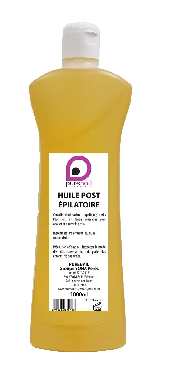 Huile post épilatoire végétale Professionnelle 1 Litre, Purewax By Purenail