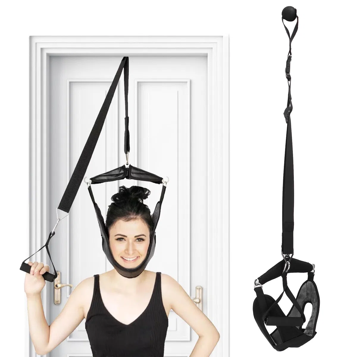 Agatige Dispositif De Traction Du Cou Cervical, Suspension Correcteur De Posture Professionnel Au-Dessus De La Porte Dispositif De Traction Cervicale Cervicales Traction Pour Civière Du Cou Arthrite