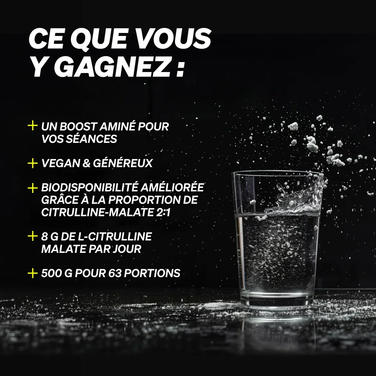 Malate de L-Citrulline en Poudre 2:1 – 500 g de poudre – idéal pour le sport – végane, haute pureté, hautement dosé, sans additifs – produit en Allemagne et contrôlé en laboratoire
