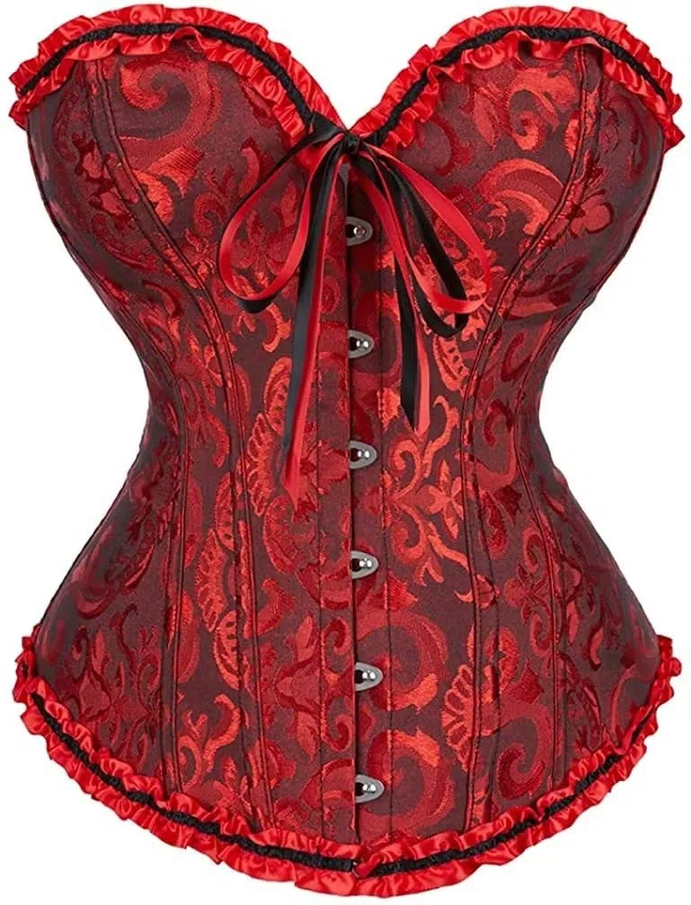 Josamogre Corset Femme Bustier avec Jupe Robe Tulle Tutu Sexy Lace Dentelle Floral Guêpière Lingerie Grande Taille Burlesque