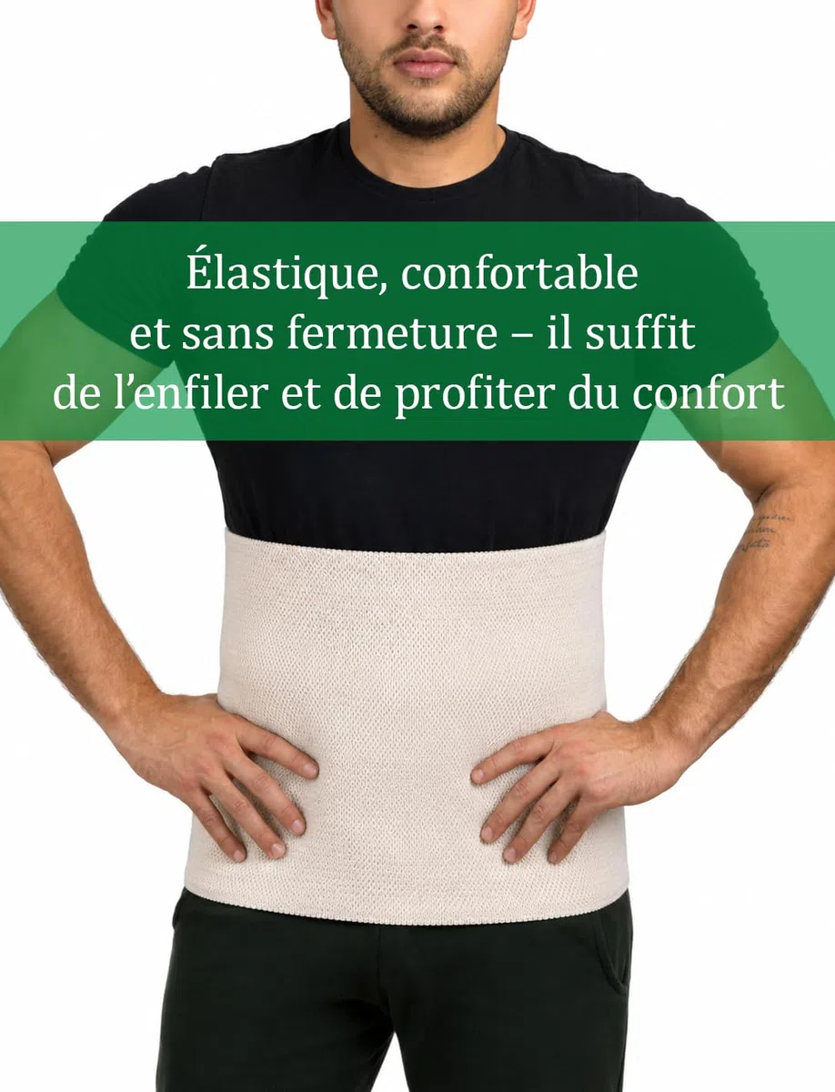 Ceinture Chauffante Dos et Reins, avec Laine Mérinos, Angora et Coton, Chauffe-reins Thermique élastique pour Femmes et Hommes, Chauffe-dos pour Dos et Taille (XX-Large)