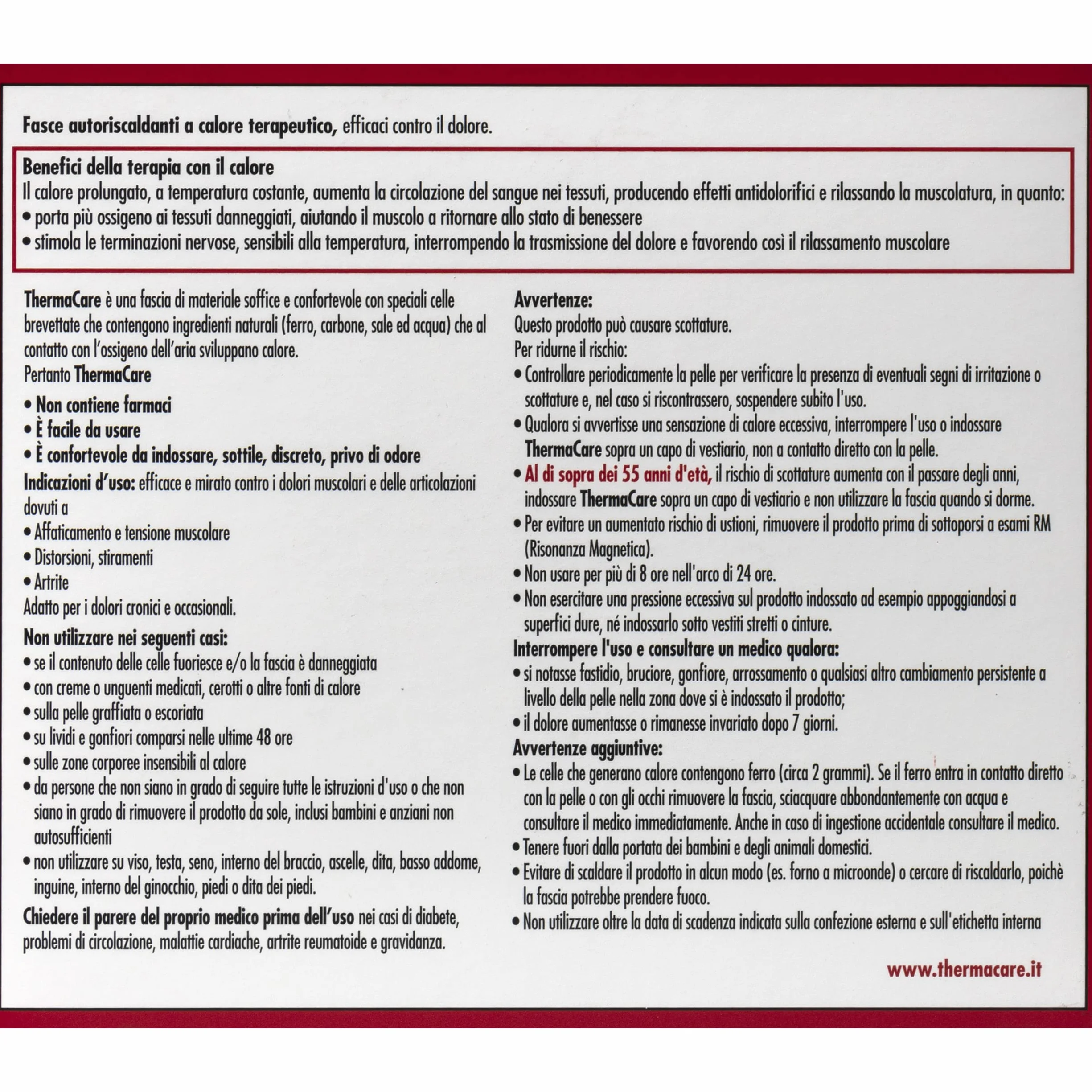 ThermaCare Polyvalent Bandes chauffantes à chaleur thérapeutique pour douleur localisée, 8 heures, chaleur constante, 6 bandes jetables