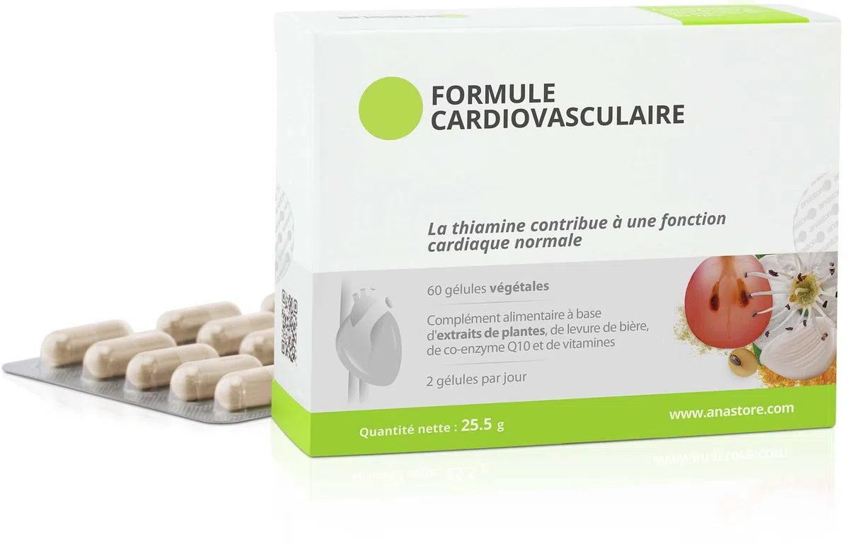 Formule Cardiovasculaire * 60 gélules / 320 mg * Vitamines du groupe B, Aubépine, Ail, Raisin, Nattokinase et Co-enzyme Q10