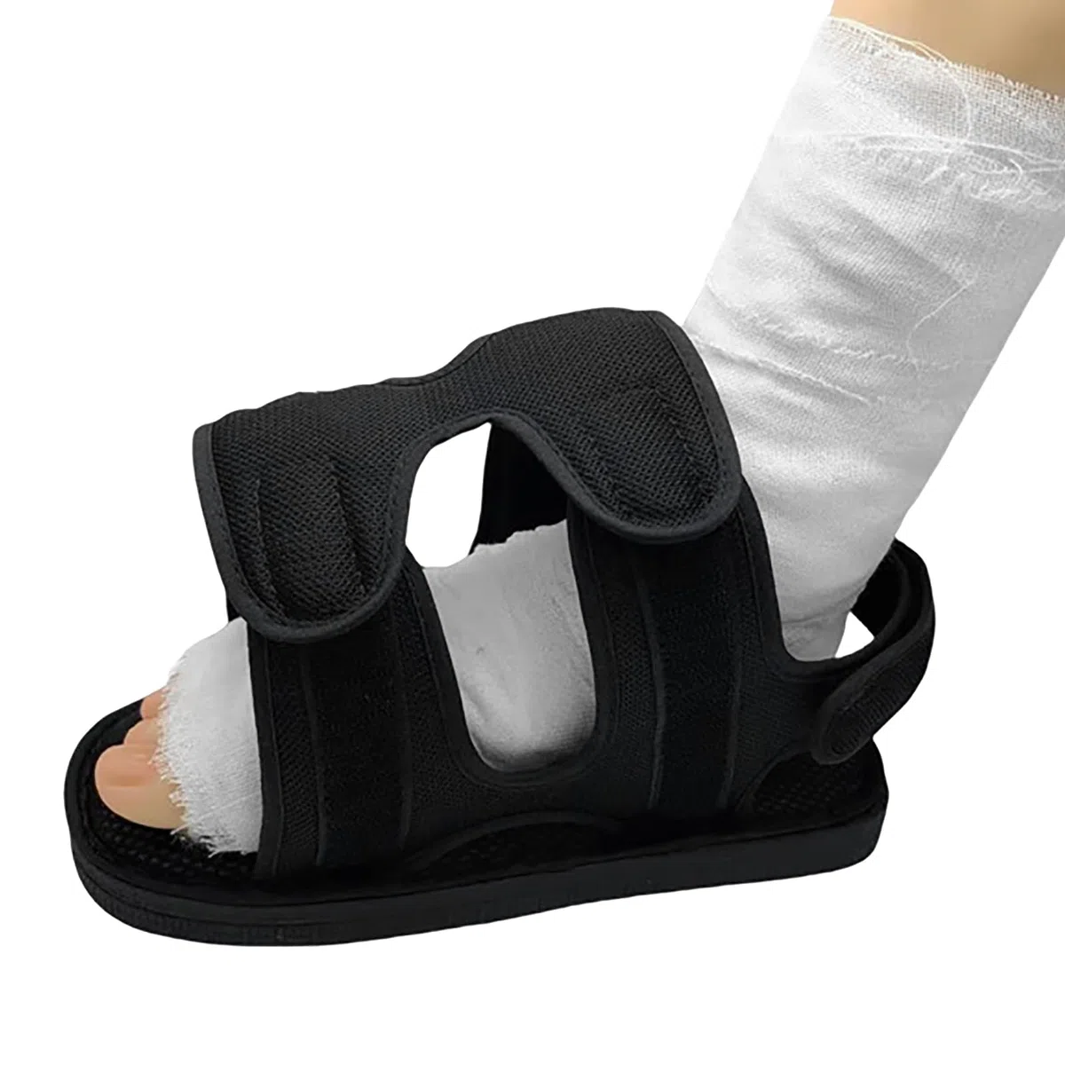 OhMill Chaussure de Plâtre Post-opératoire Réglable, Chaussure Bout Ouvert pour Pied Blessé, Protection pour Fracture du Pied, Pieds Gauche et Droit Universels pour Enfant Adulte