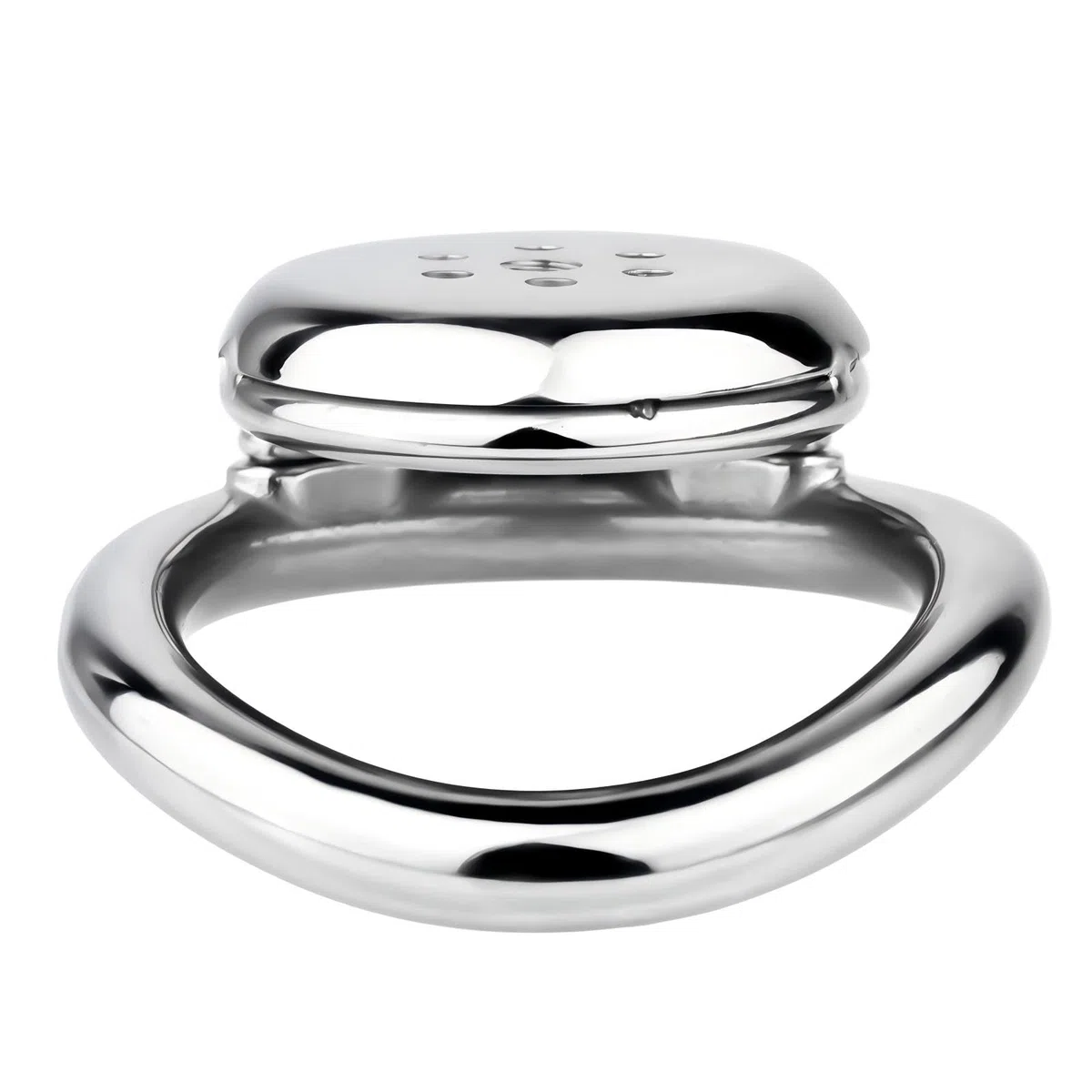 Chastity Cage Plate avec Serrure et Ceinture Invisibles Cage de Chasteté Respirante en Métal pour Le Ligotage du Pénis de l'Homme Sex Toýs Cage Chastetée à Anneau Courbe (40mm,A)