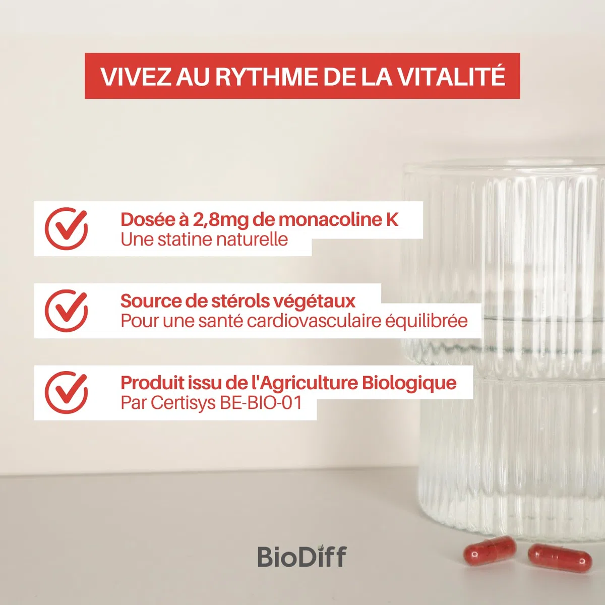 Choledoc Bio - Complément Alimentaire Bien Etre Cardiovasculaire - 120 mg de Levure Rouge de Riz (Issue de l’Agriculture Biologique) par Gélule - 90 Gélules