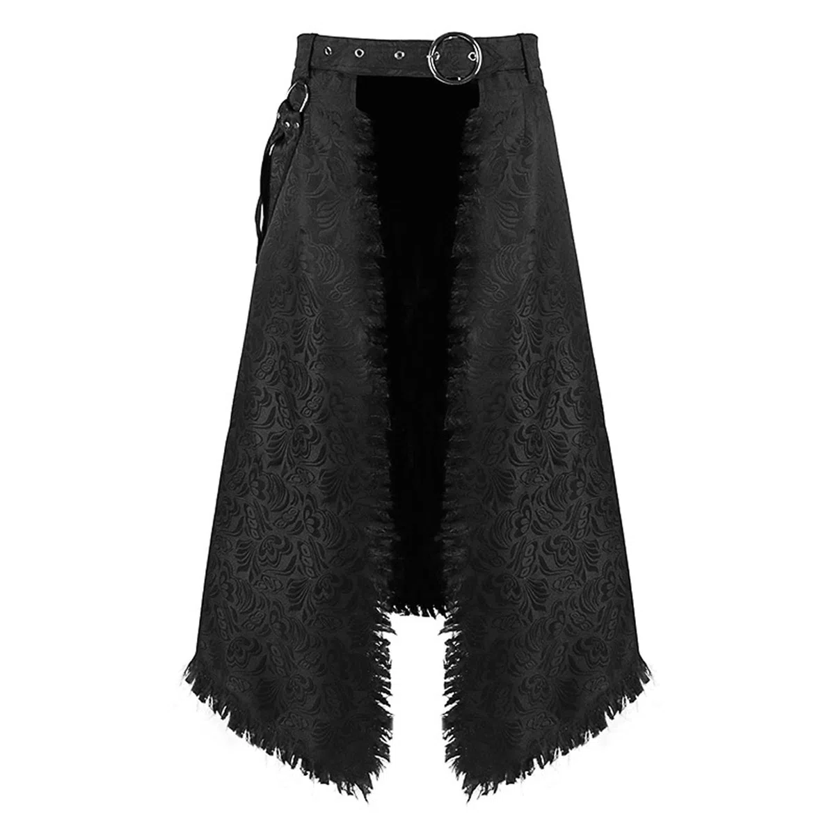 Jupe plissée pour homme gothique Steampunk médiéval traditionnel écossais en cuir Kilt Guerrier écossais avec poche pour Halloween