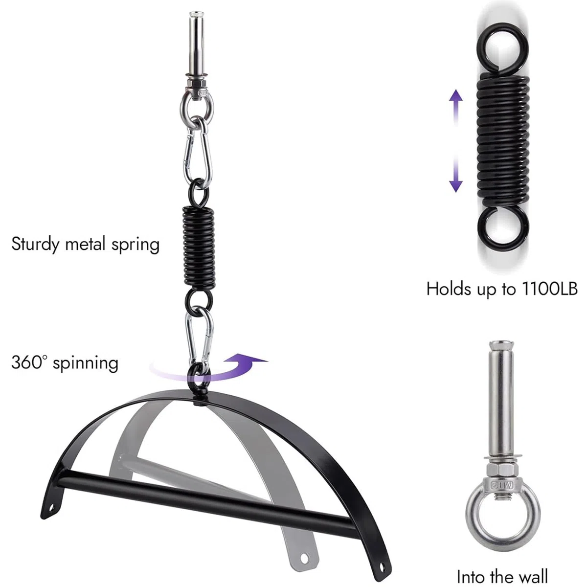 2.0 Support pour Balançoire Accessoires,Balançoire Sexuelle pour Le Plafond,Meuble Jeux Adulte Couple,Jeux pour Couples Set Accessoires Hard,Supporte Jusqu'à 1100 LB (A)