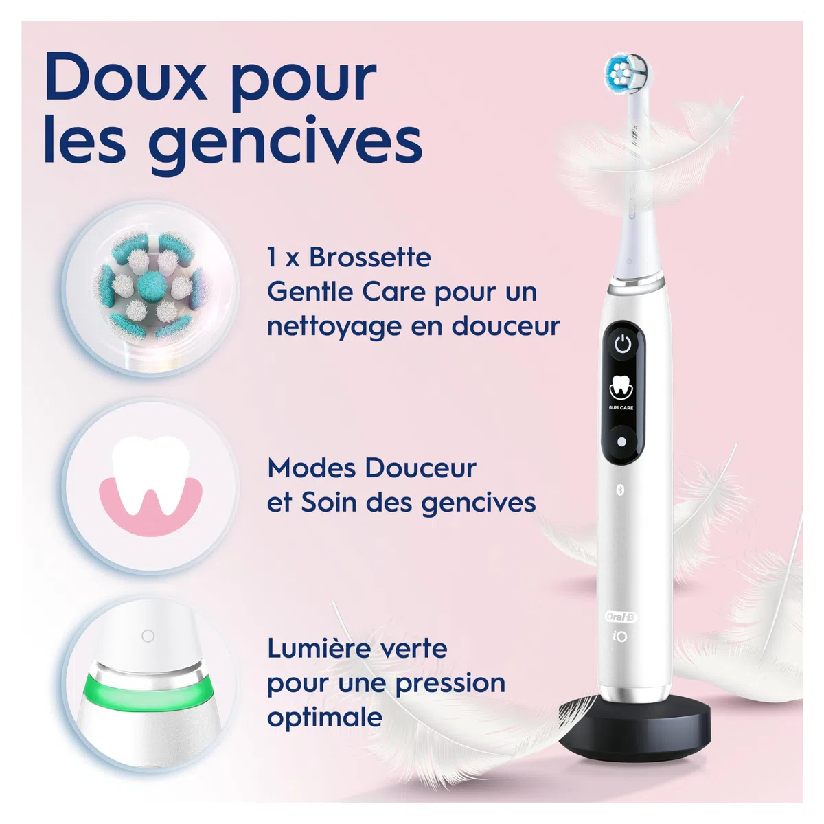 Oral-B iO 6 Duo Brosses A Dents Electrique Rose Et Blanche, 6 Modes De Nettoyage Avec Soin Des Gencives, Douceur, Blancheur, Conseils De Brossage, 3 Brossettes Oral B De Rechange, Chargeur