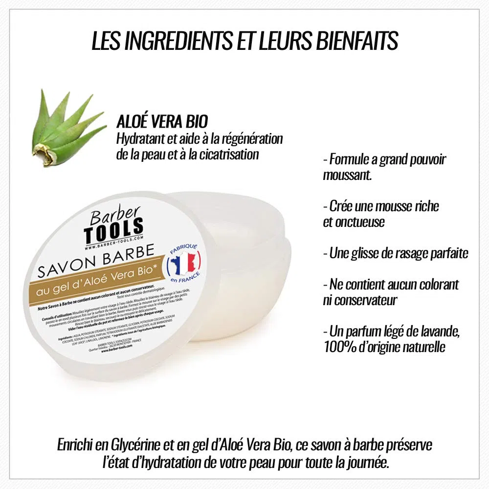 Kit de rasage | Blaireau de rasage avec porte blaireau + savon de rasage 150ml ✮ BARBER TOOLS ✮