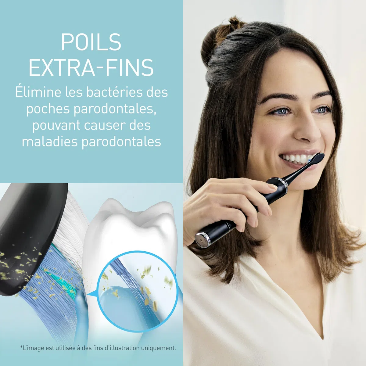 Panasonic - Personalcare EW-DP52-K803 | Brosse à Dents Électrique - Doubles vibrations soniques 45-90 min d'utilisation 5 accessoires 31 000 pulsations/min Minuteur Charge de 1 heure Noir