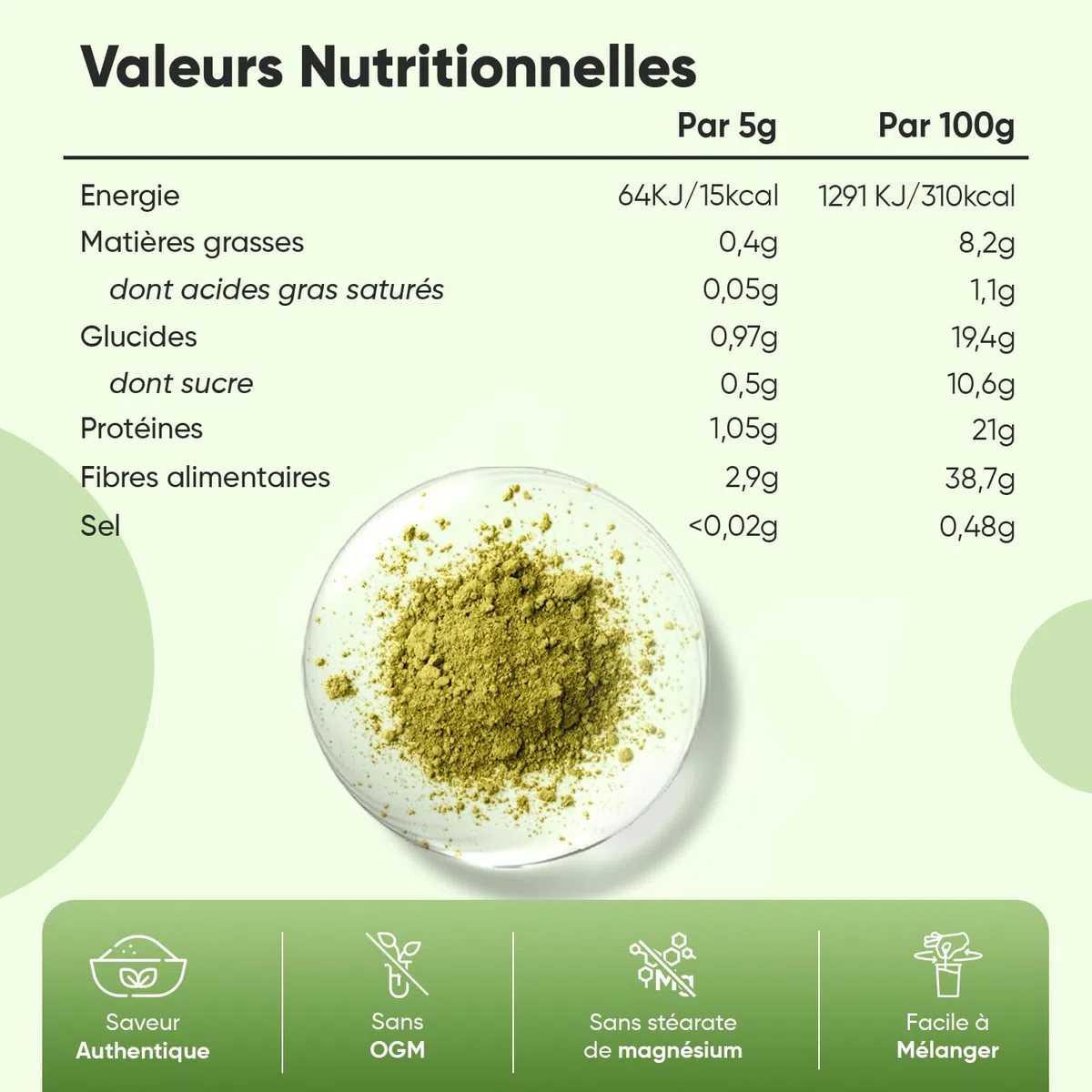 Super Green Poudre Bio 200g 40 Portions 9 Superfood Greens, Matcha Bio, Poudre de Maca, Guarana, Chlorella Bio, Baobab, Herbe de Blé, Acai, Orge, Graines de Lin Bio, Source de Vitamines & Minéraux