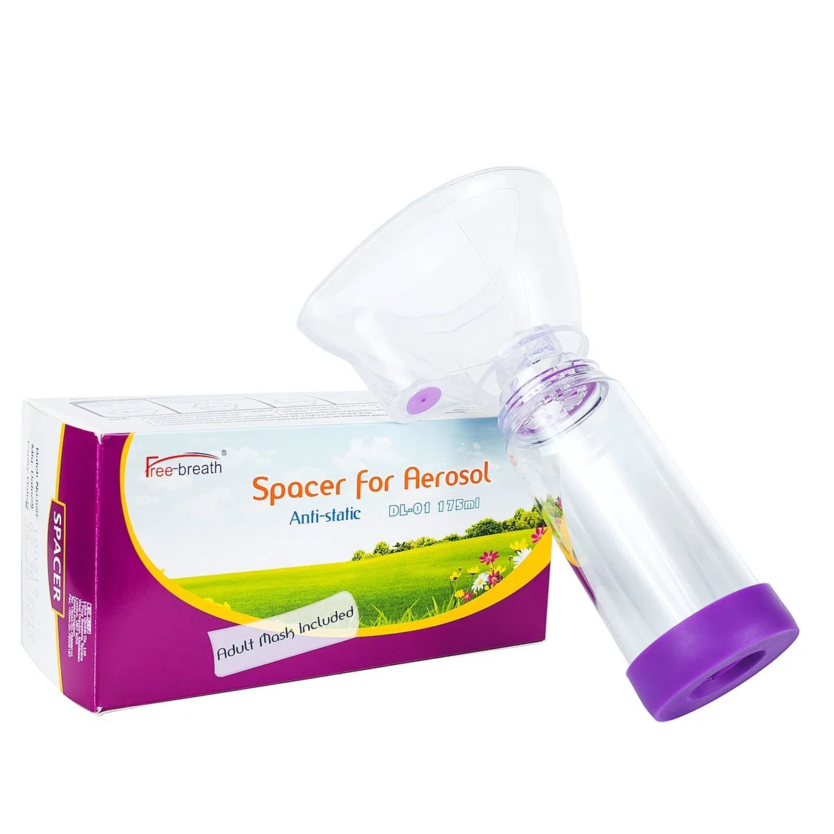 Chambre d'espacement pour inhalateur pour adultes, fournie avec masque, convient aux enfants de plus de 12 ans ou aux adultes, emballage scellé