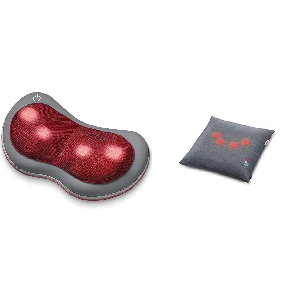 Beurer MG 149 Appareil de massage, masseur électronique pour la nuque et le dos avec 4 têtes de massage shiatsu et fonction de chaleur & MG 135 Coussin de massage shiatsu avec fonction de chauffage