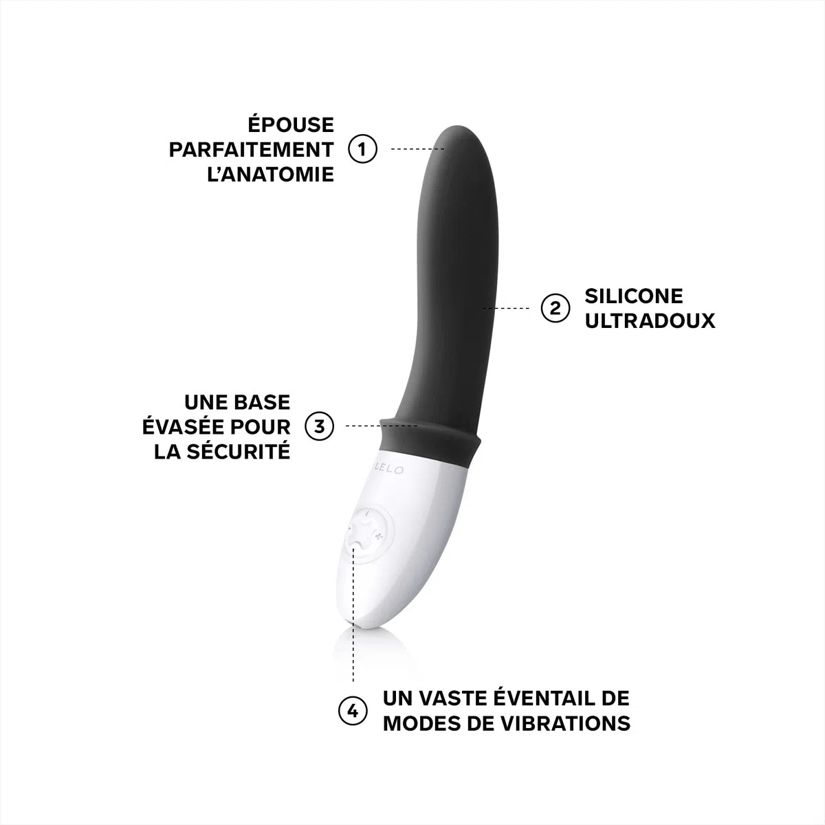 LELO BILLY 2 Stimulateur de Prostate, Plug Homme Doté de 8 Modes de Plaisir, Plug pour Homme Doux et Rechargeable, Plug Anal Homme, Plug Anal Vibrant, Stimulateur de Prostate, Black